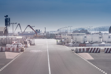 New Terminal is under construction for airport enlargement.