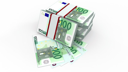 3d illustration of money isolated on white background