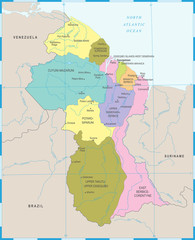 Guyana Map - Detailed Vector Illustration