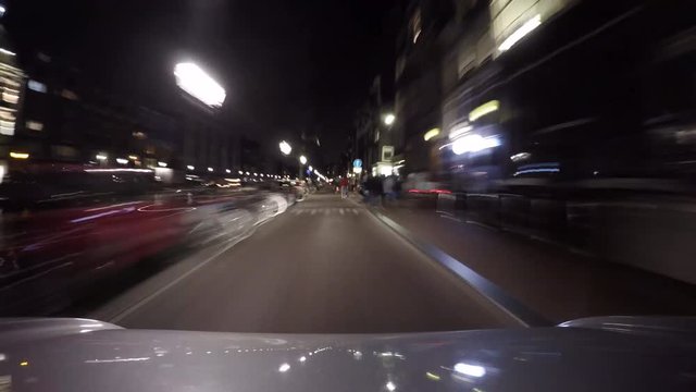 Driving in Amsterdam at night, time lapse.