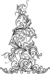 Vintage floral design element