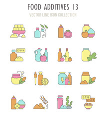 Set of Retro Icons of Food Additives.