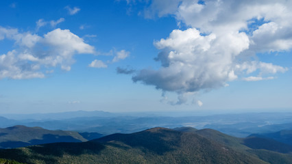 View from top of mountain, close to clouds