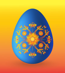 Easter egg with gold classic ornament
