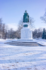 City of Pskov. The sculpture of the great Princess Olga