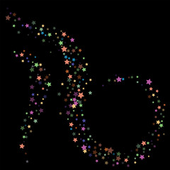 Glitter Vector Falling Stars Pattern. Carnival Festival Confetti Celebration Border. Christmas, New Year, Birthday, Music Firework. Modern Gift Voucher Glitter Vector Falling Stars Pattern.