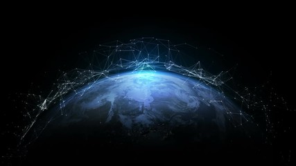 4K abstract networking, Digital World connecting, Elements of this image furnished by NASA. - Powered by Adobe