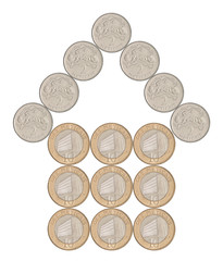 house built of coins