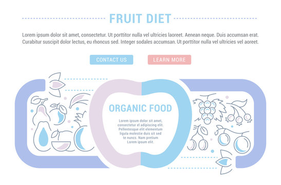 Website Banner and Landing Page of Fruit Diet.