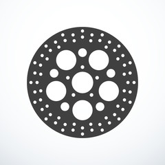 Vector motorcycle brake disc isolated