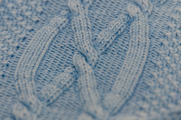 texture, blue knitted fabric, wool, background