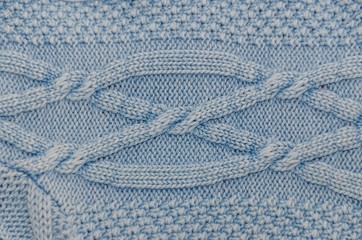 background, blue knitted fabric, wool, texture