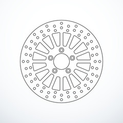 Vector motorcycle brake disc isolated