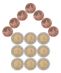 house built of coins