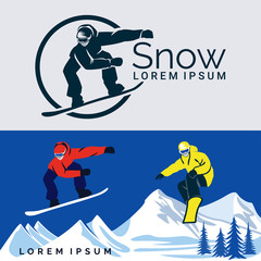 snowboarding. Winter sport. Snowboarding stylized symbol, logo or emblem.