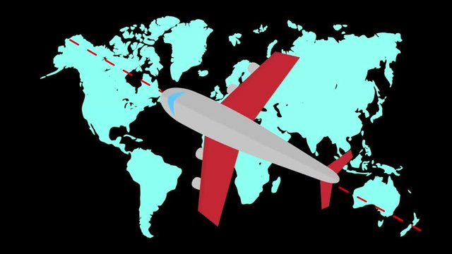 avion de ligne rouge est ouest