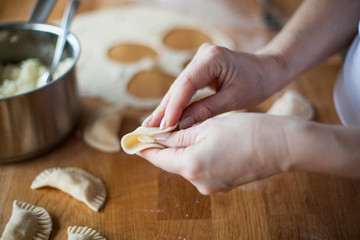 Making dumplings 