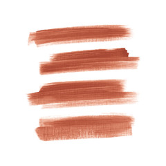 Acrylic art brush painted textured stripes set isolated vector background. Watercolor stroke set.