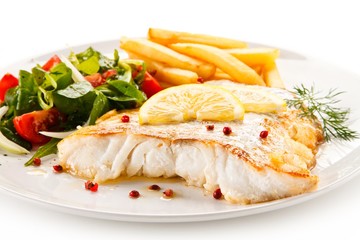 Fried fish with potatoes 