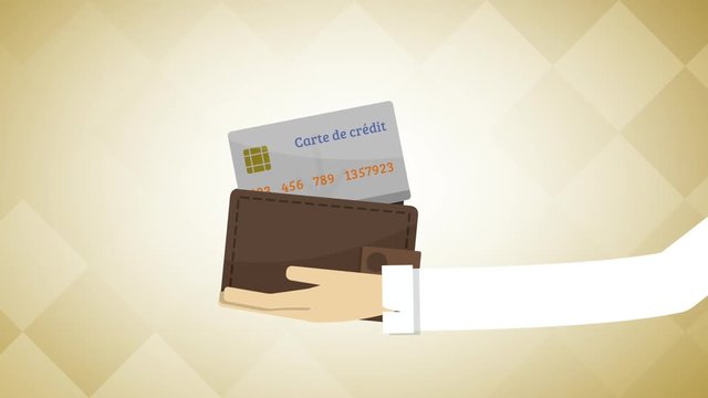 main carte de cr&eacute;dit fond marron