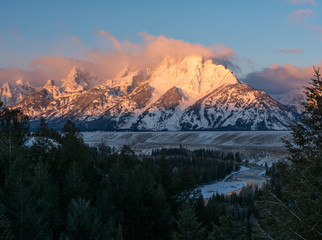 Morning light on Grand Tetons