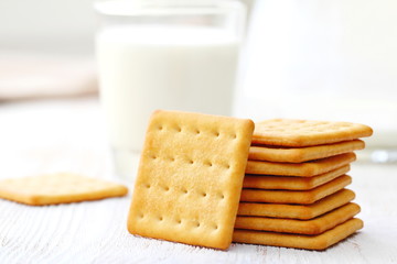 Fototapeta na wymiar Cookies and milk