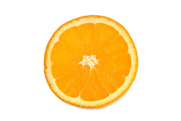 orange slice cut isolated on a white background