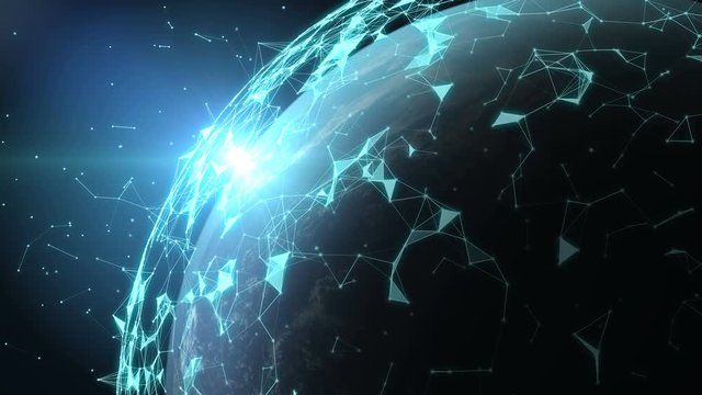 4K abstract networking, Digital World connecting, Elements of this image furnished by NASA.