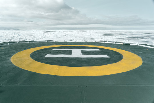 Heliport of Expedition Vessel - Antarctica