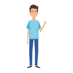 young man model avatar character vector illustration design