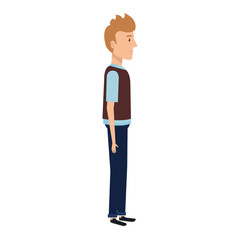 young man model avatar character vector illustration design