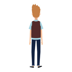 young man model avatar character vector illustration design