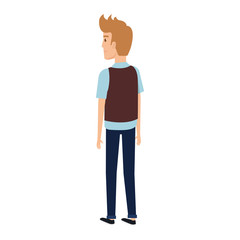 young man model avatar character vector illustration design