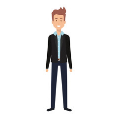 young man model avatar character vector illustration design