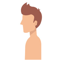 young man shirtless avatar character vector illustration design