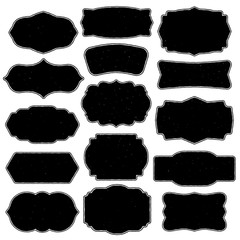 Set of vintage blank frames and labels. Hand drawn vector illustration. Vol.4