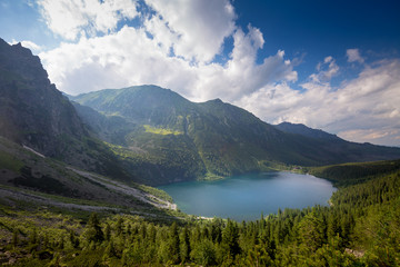Fototapeta na wymiar Aerial view of Tatra Mountains lake.