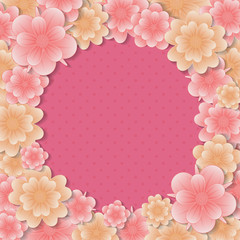 Colorful floral background - template of a card for Women's Day and Mother's Day. Vector.