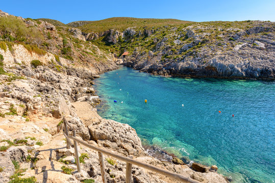 View of beautiful Porto Roxa beach on Zakynthos island, Greece