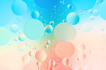 mixing water and oil, beautiful color abstract background based on circles and ovals
