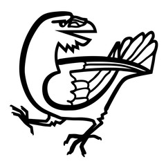 Vector illustration of raven logo icon black and white 