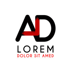 AD Letter black logo with gradient arrow