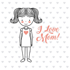 had drawn happy mothers day image emblem vector illustration design