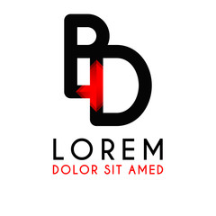 BD Letter black logo with gradient arrow