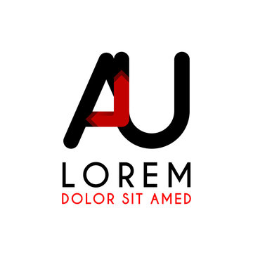 AU Letter black logo with gradient arrow