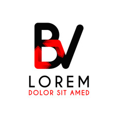 BV Letter black logo with gradient arrow