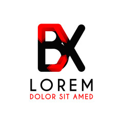 BX Letter black logo with gradient arrow