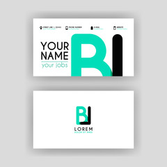 Fototapeta premium Simple Business Card with initial letter BL rounded edges