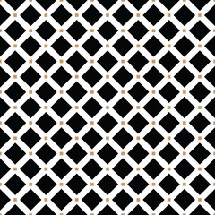 Cross lines vector pattern, background. Seamless repeatable grid, mesh pattern. Template of lattice or grillage texture. Vintage black and white tiles vector pattern or background