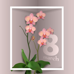 beautiful vector illustration on a theme 8 March, International Women's Day, spring, flowers